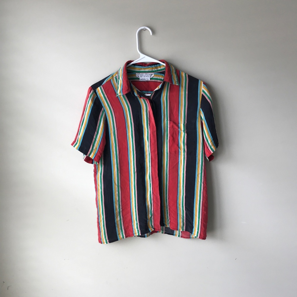 Balla Valentina Striped Short Sleeve Button Down
